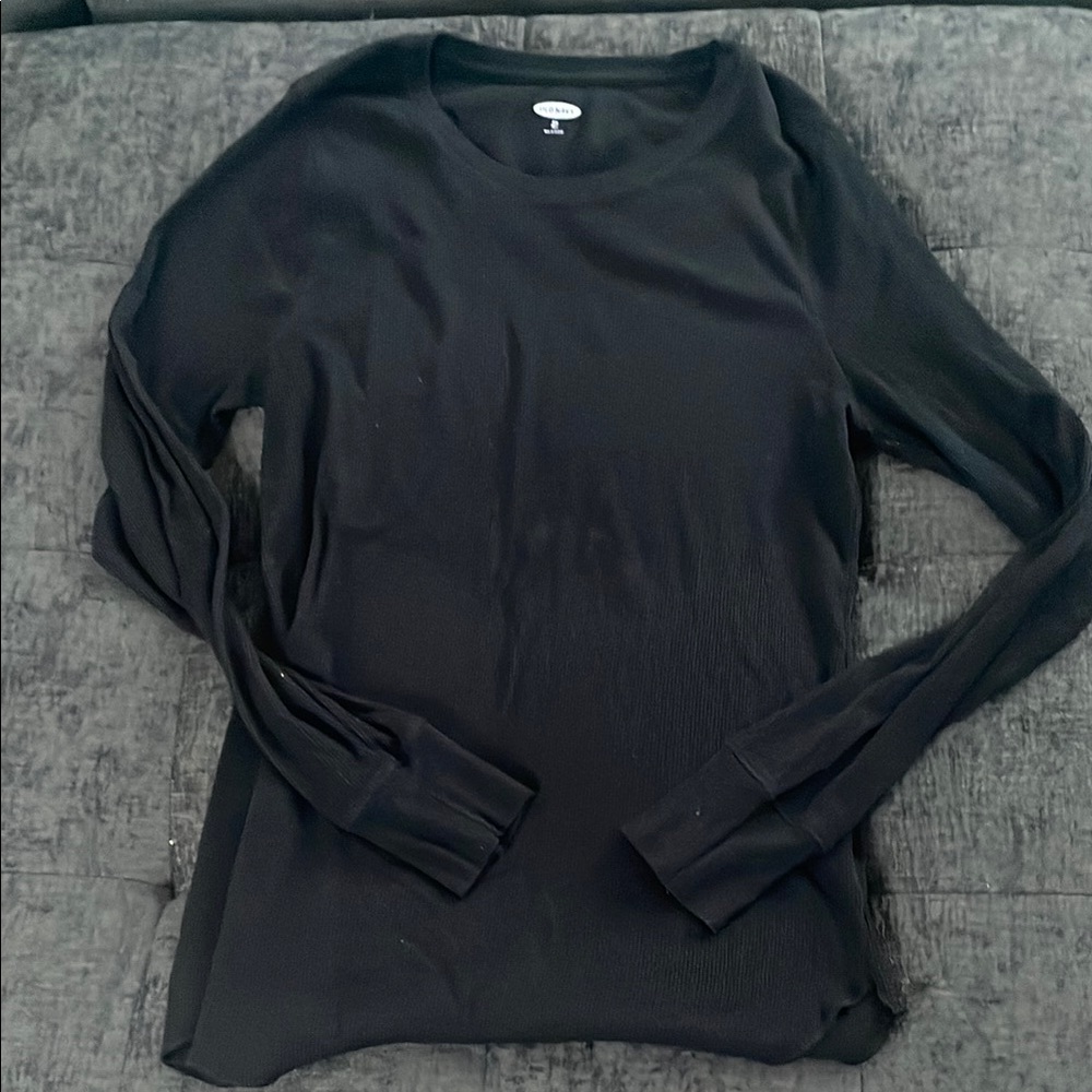 Old Navy Black Fitted Long Sleeve T-Shirt